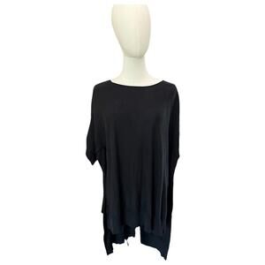 Lululemon One Size Black Relaxed Sweater Knit Tunic Top Viscose Cashmere Blend